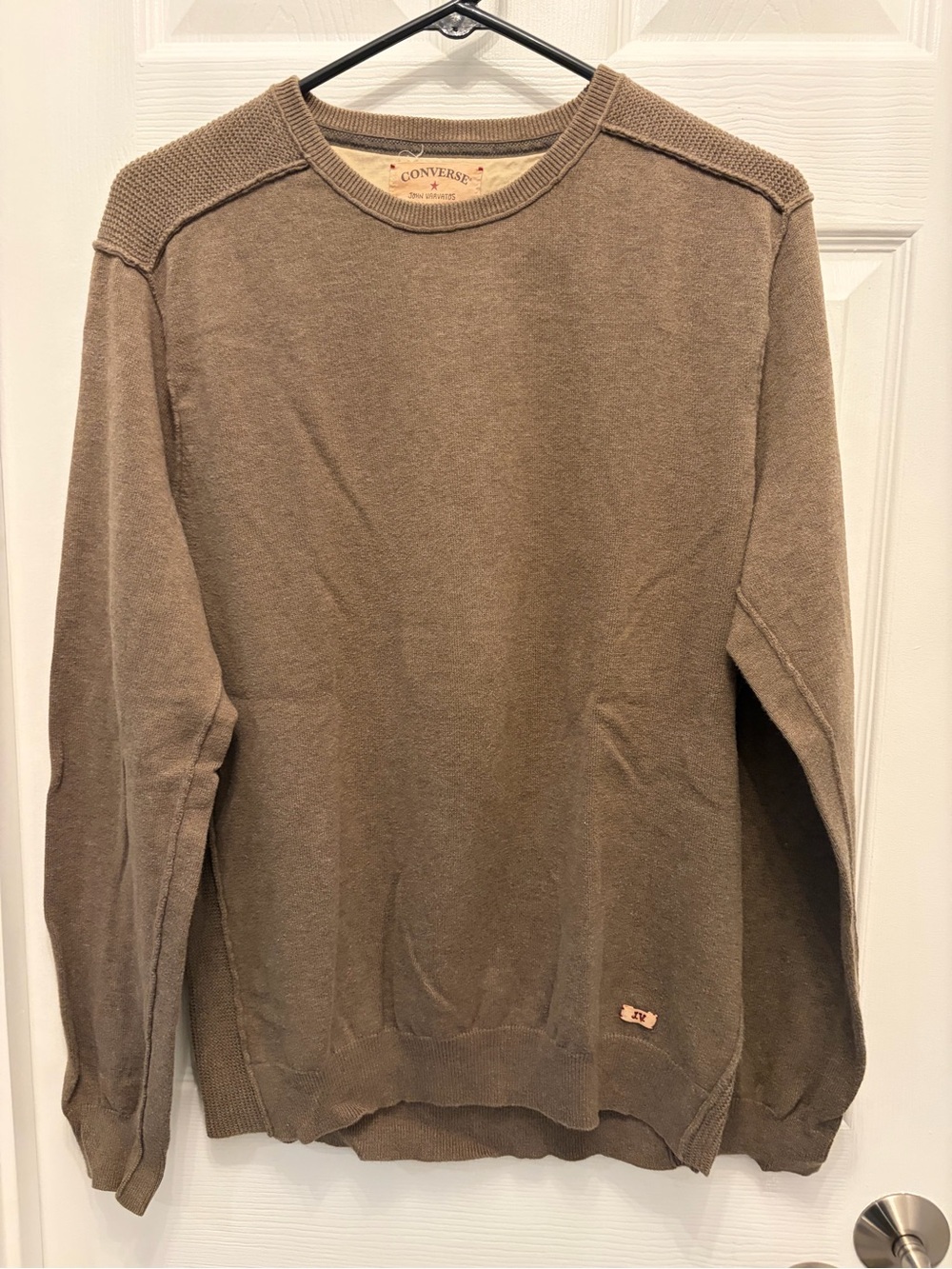 John Varvatos Men's Brown Crewneck Sweater